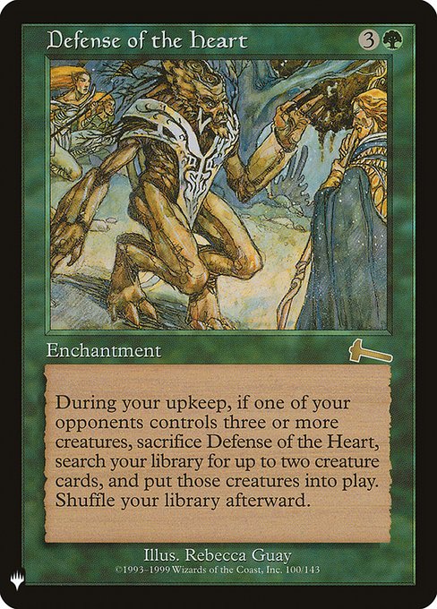 Defense of the Heart, The List, Green, Rare, , Enchantment, Non-Foil, NM