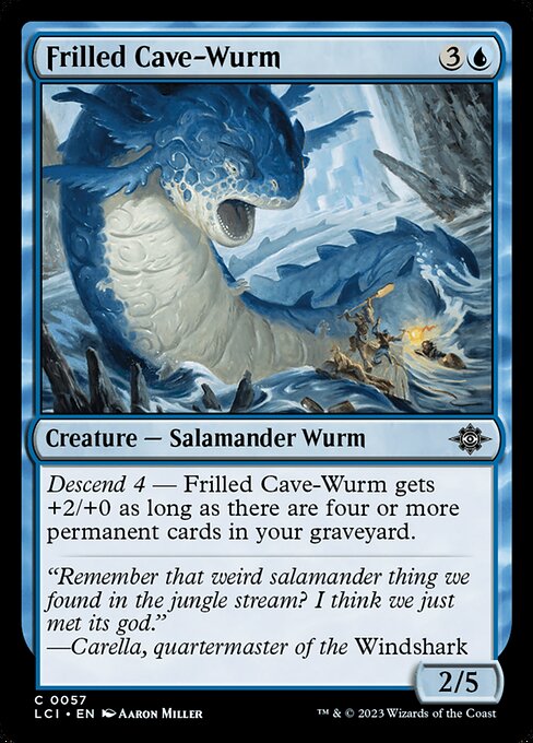 Frilled Cave-Wurm, The Lost Caverns of Ixalan, Blue, Common, , Creature, Salamander Wurm, Non-Foil, NM