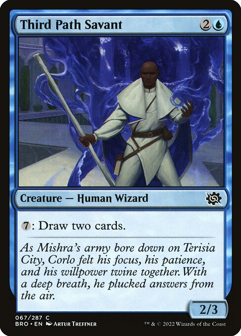Third Path Savant, The Brothers' War, Blue, Common, , Creature, Human Wizard, Foil, NM