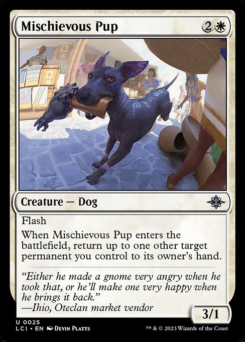 Mischievous Pup, The Lost Caverns of Ixalan, White, Uncommon, , Creature, Dog, Non-Foil, NM
