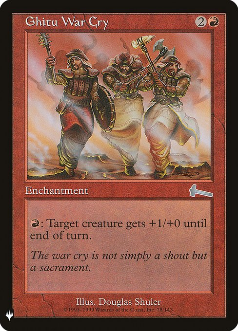 Ghitu War Cry, The List, Red, Uncommon, , Enchantment, Non-Foil, NM