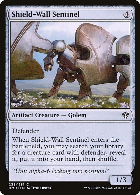 Shield-Wall Sentinel, Dominaria United, Colorless, Common, , Artifact Creature, Golem, Non-Foil, NM
