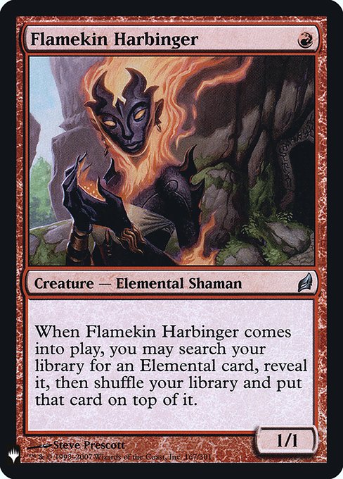 Flamekin Harbinger, The List, Red, Uncommon, , Creature, Elemental Shaman, Foil, NM