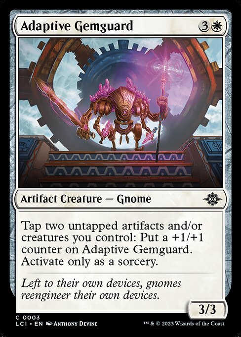 Adaptive Gemguard, The Lost Caverns of Ixalan, White, Common, , Artifact Creature, Gnome, Foil, NM