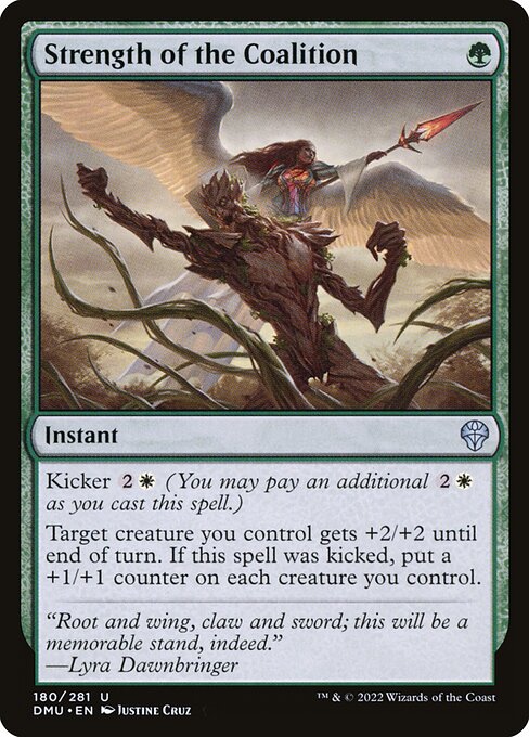 Strength of the Coalition, Dominaria United, Green, Uncommon, Selesnya, Instant, Non-Foil, NM