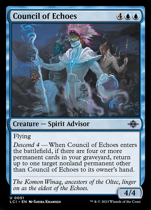 Council of Echoes, The Lost Caverns of Ixalan, Blue, Uncommon, , Creature, Spirit Advisor, Non-Foil, NM