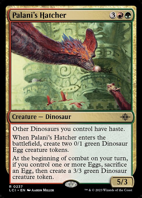 Palani's Hatcher, The Lost Caverns of Ixalan, Multicolor, Rare, Gruul, Creature, Dinosaur, Non-Foil, NM