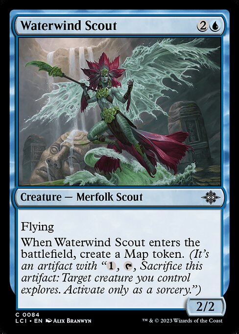 Waterwind Scout, The Lost Caverns of Ixalan, Blue, Common, , Creature, Merfolk Scout, Foil, NM