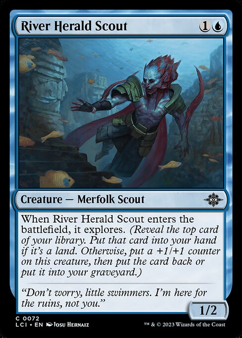 River Herald Scout, The Lost Caverns of Ixalan, Blue, Common, , Creature, Merfolk Scout, Foil, NM