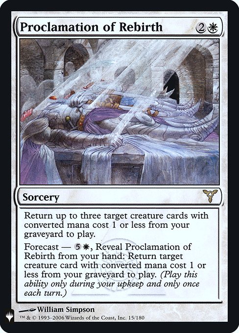 Proclamation of Rebirth, The List, White, Rare, , Sorcery, Foil, NM