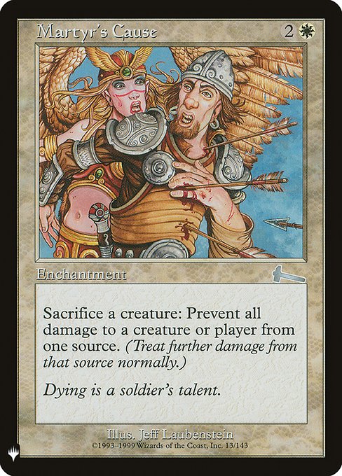 Martyr's Cause, The List, White, Uncommon, , Enchantment, Non-Foil, NM
