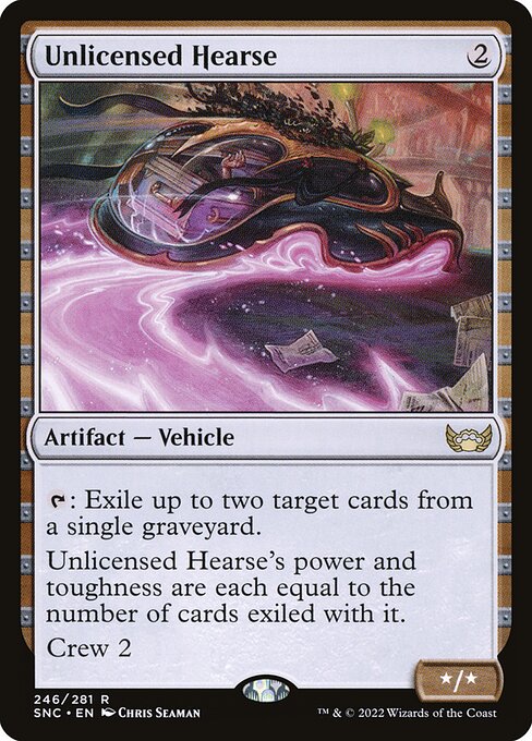 Unlicensed Hearse, Streets of New Capenna, Colorless, Rare, , Artifact, Vehicle, Non-Foil, NM
