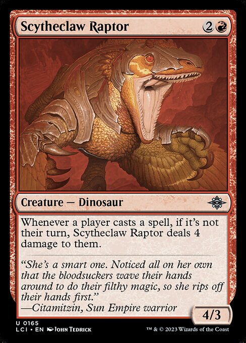 Scytheclaw Raptor, The Lost Caverns of Ixalan, Red, Uncommon, , Creature, Dinosaur, Non-Foil, NM