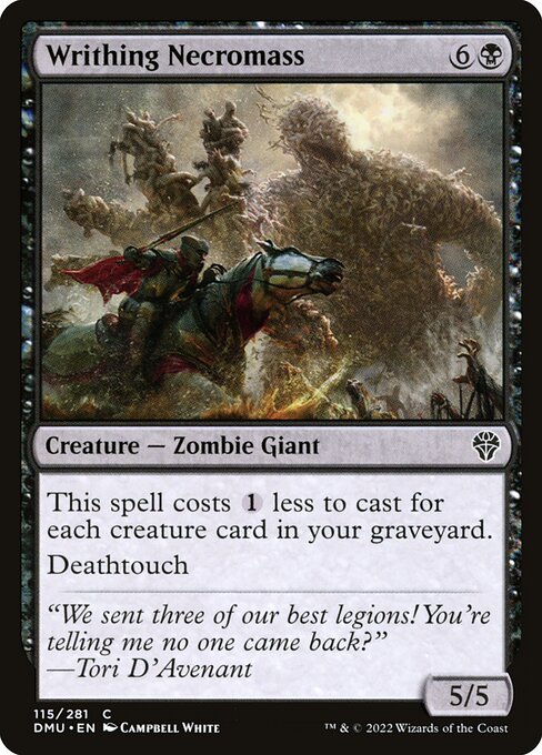 Writhing Necromass, Dominaria United, Black, Common, , Creature, Zombie Giant, Foil, NM