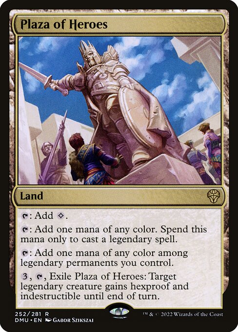 Plaza of Heroes, Dominaria United, Colorless, Rare, , Land, Non-Foil, NM