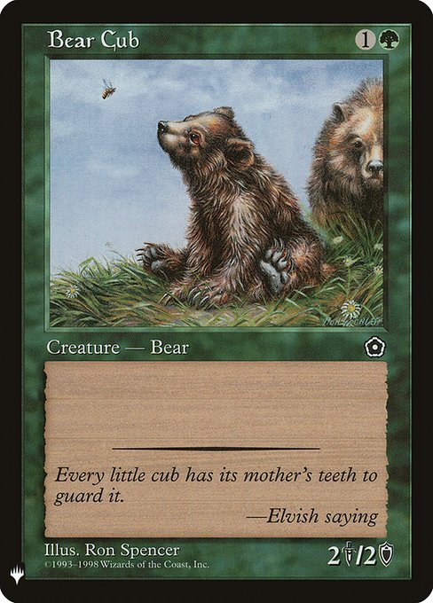 Bear Cub, The List, Green, Common, , Creature, Bear, Non-Foil, NM