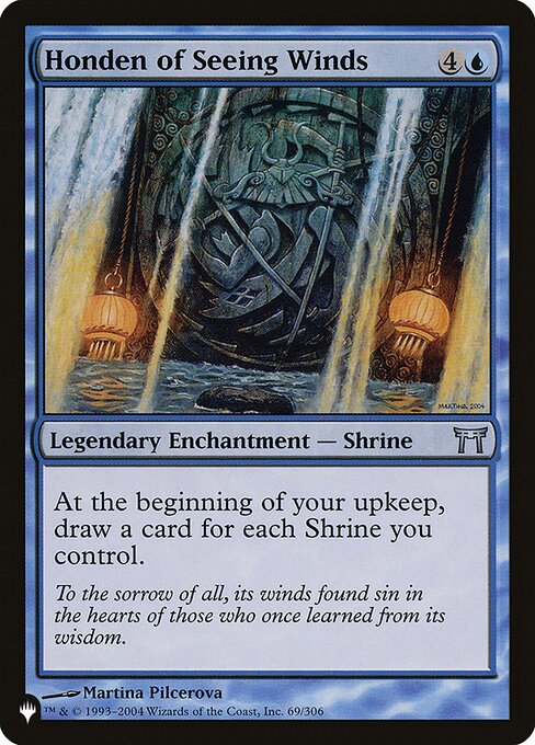 Honden of Seeing Winds, The List, Blue, Uncommon, , Legendary Enchantment, Shrine, Non-Foil, NM