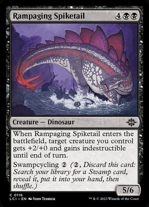 Rampaging Spiketail, The Lost Caverns of Ixalan, Black, Common, , Creature, Dinosaur, Foil, NM