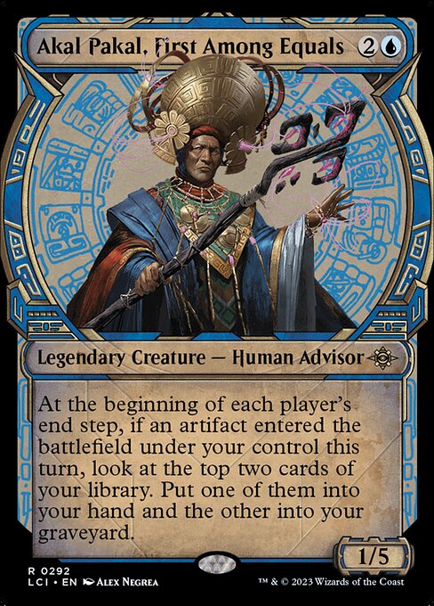 Akal Pakal, First Among Equals, The Lost Caverns of Ixalan Showcase, Blue, Rare, , Legendary Creature, Human Advisor, Non-Foil, NM