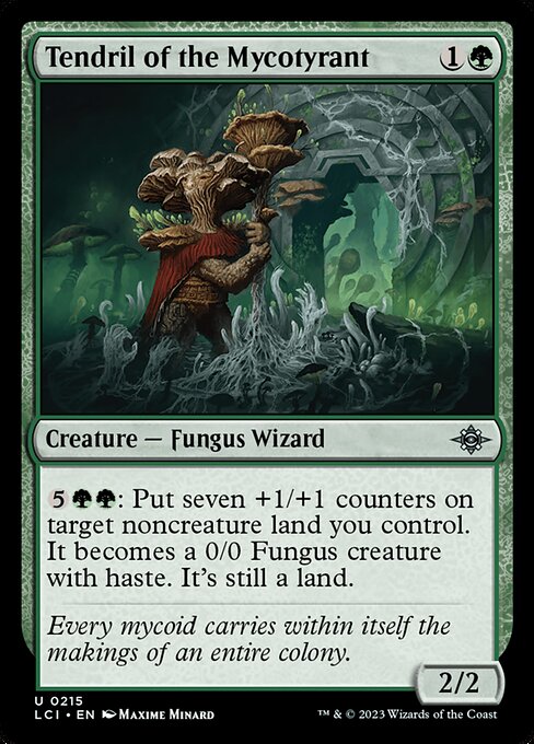 Tendril of the Mycotyrant, The Lost Caverns of Ixalan, Green, Uncommon, , Creature, Fungus Wizard, Foil, NM