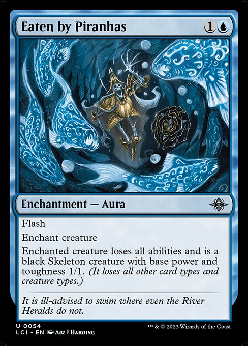 Eaten by Piranhas, The Lost Caverns of Ixalan, Blue, Uncommon, , Enchantment, Aura, Non-Foil, NM