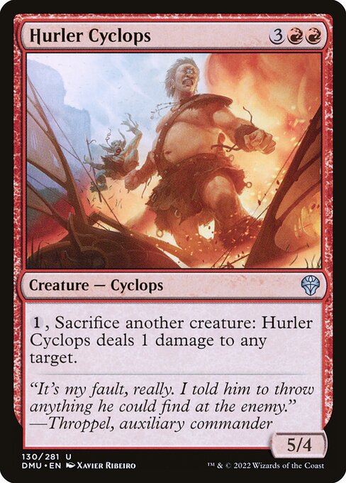 Hurler Cyclops, Dominaria United, Red, Uncommon, , Creature, Cyclops, Foil, NM