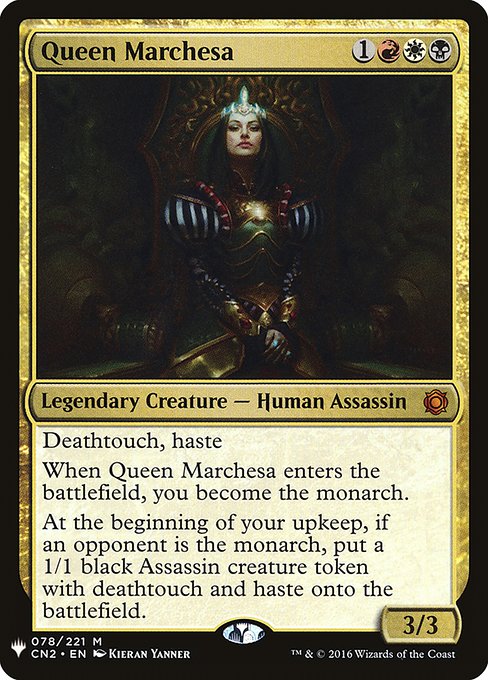 Queen Marchesa, The List, Multicolor, Mythic, Mardu, Legendary Creature, Human Assassin, Non-Foil, NM