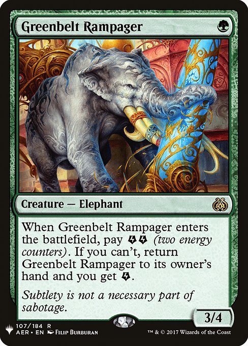 Greenbelt Rampager, The List, Green, Rare, , Creature, Elephant, Non-Foil, NM