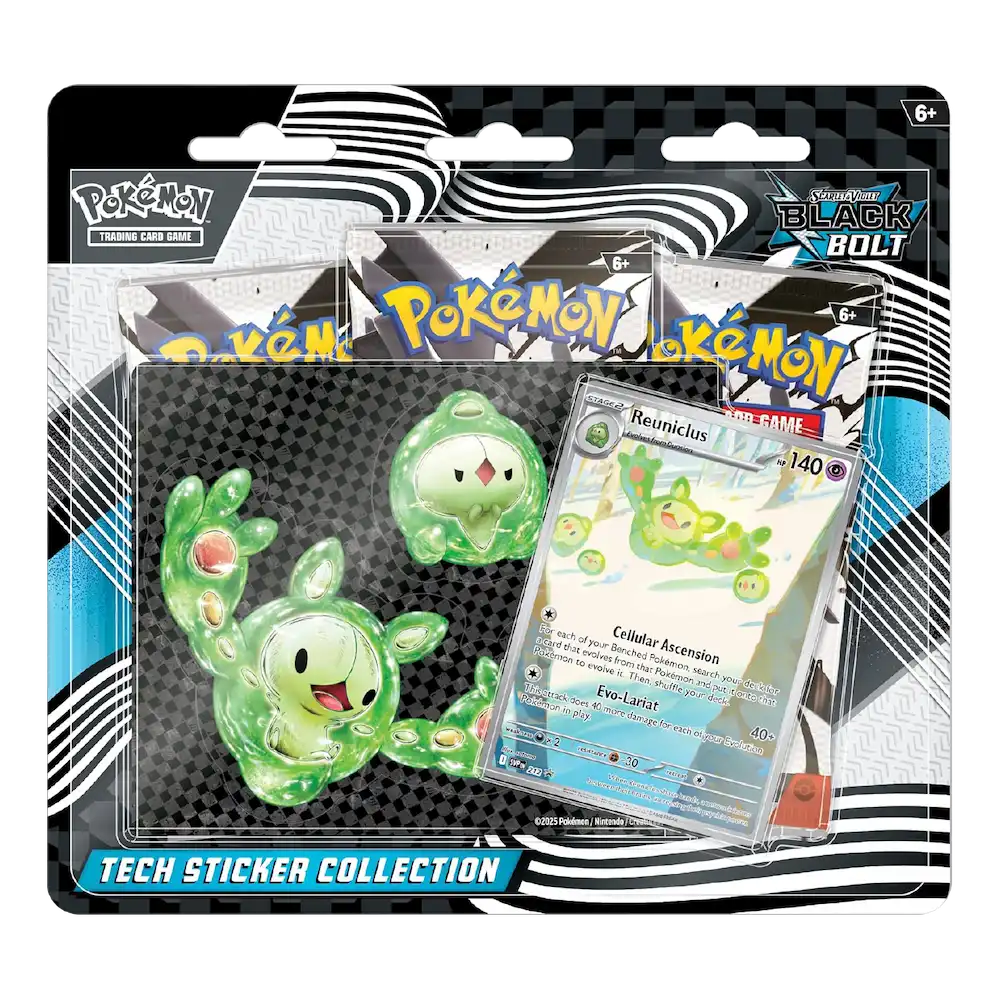 Pokémon - Scarlet & Violet: Black Bolt Tech Sticker Collection (3 Packs & Sticker Sheet)
