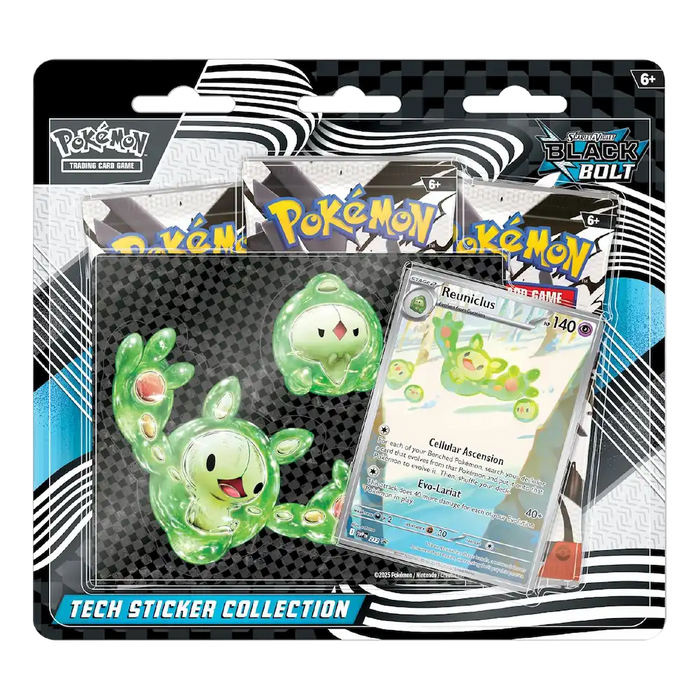 Pokémon - Scarlet & Violet: Black Bolt Tech Sticker Collection (3 Packs & Sticker Sheet)