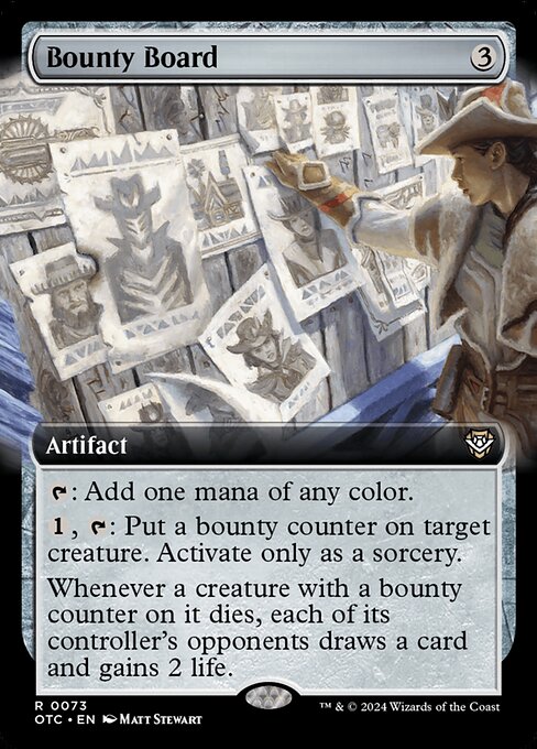 Bounty Board, Outlaws of Thunder Junction Commander Extended Art, Colorless, Rare, , Artifact, Non-Foil, NM