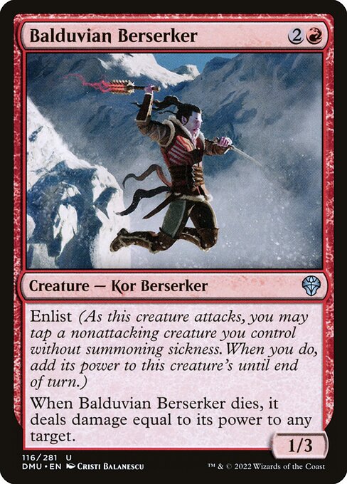 Balduvian Berserker, Dominaria United, Red, Uncommon, , Creature, Kor Berserker, Foil, NM