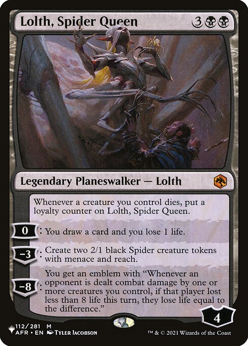 Lolth, Spider Queen, The List, Black, Mythic, , Legendary Planeswalker, Lolth, Non-Foil, NM