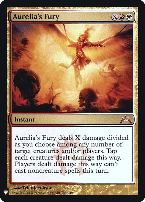 Aurelia's Fury, The List, Multicolor, Mythic, Boros, Instant, Foil, NM