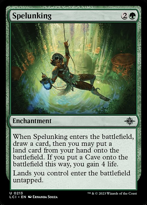 Spelunking, The Lost Caverns of Ixalan, Green, Uncommon, , Enchantment, Non-Foil, NM