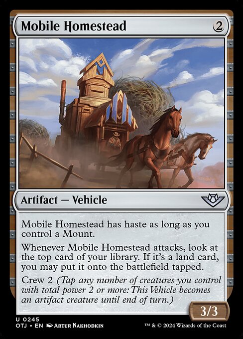 Mobile Homestead, Outlaws of Thunder Junction, Colorless, Uncommon, , Artifact, Vehicle, Foil, NM