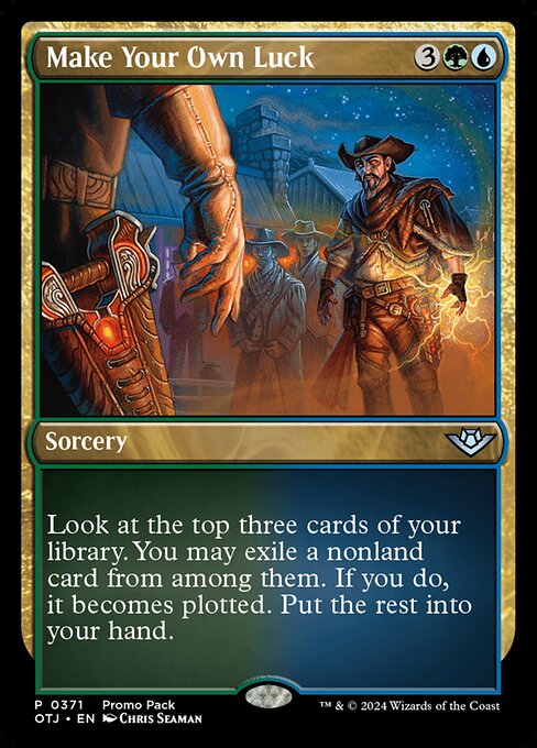 Make Your Own Luck, Outlaws of Thunder Junction Promos, Multicolor, Uncommon, Simic, Sorcery, Foil, NM
