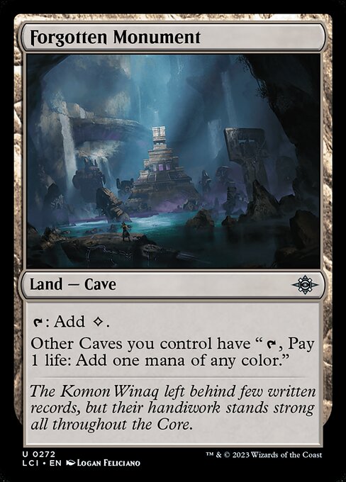 Forgotten Monument, The Lost Caverns of Ixalan, Colorless, Uncommon, , Land, Cave, Non-Foil, NM