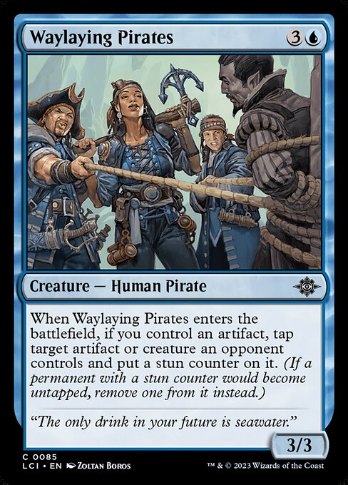 Waylaying Pirates, The Lost Caverns of Ixalan, Blue, Common, , Creature, Human Pirate, Foil, NM