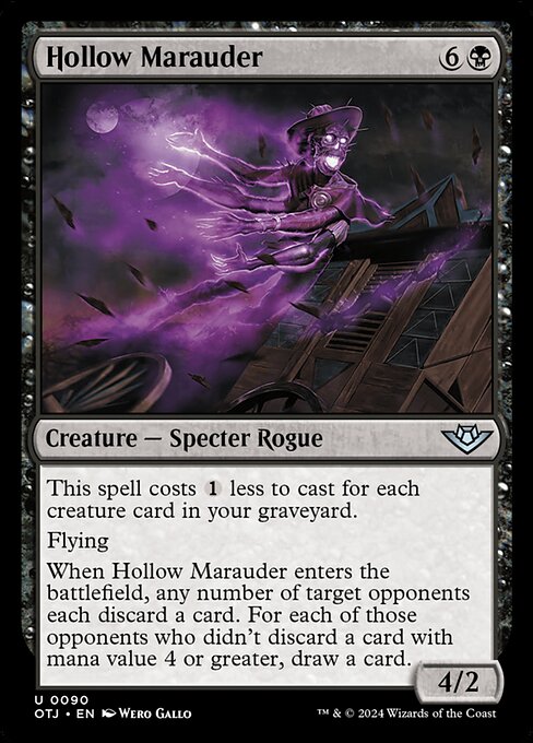 Hollow Marauder, Outlaws of Thunder Junction, Black, Uncommon, , Creature, Specter Rogue, Foil, NM