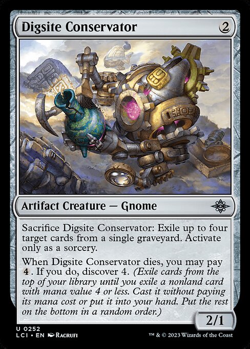 Digsite Conservator, The Lost Caverns of Ixalan, Colorless, Uncommon, , Artifact Creature, Gnome, Non-Foil, NM