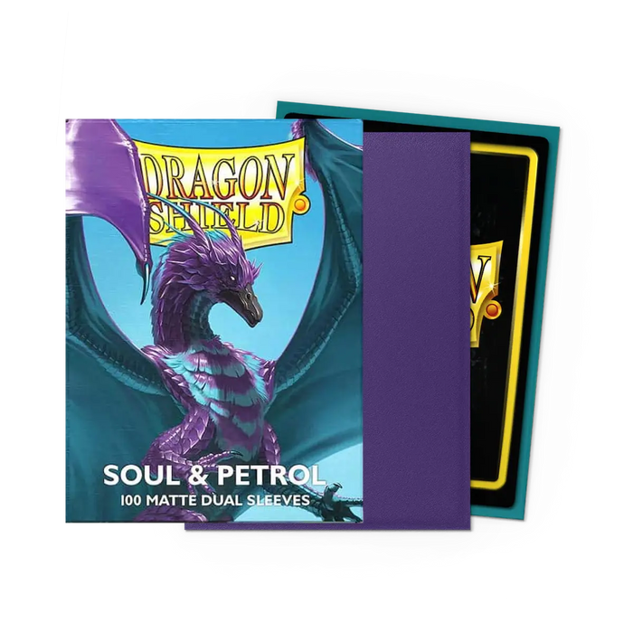 Dragon Shield - Soul & Petrol: Standard Size 100 Matte Dual Sleeves (Magic, Pokémon, Riftbound, One Piece)