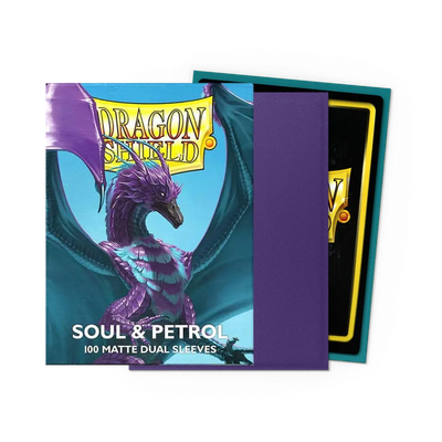 Dragon Shield - Soul & Petrol: Standard Size 100 Matte Dual Sleeves (Magic, Pokémon, One Piece)
