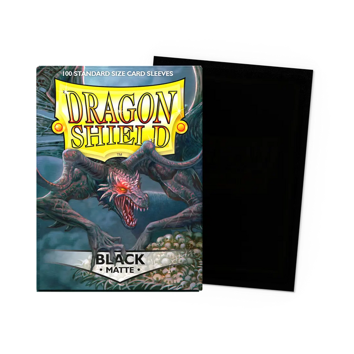 Dragon Shield - Black: Standard Size 100 Matte Sleeves (Magic, Pokémon, Riftbound, One Piece)