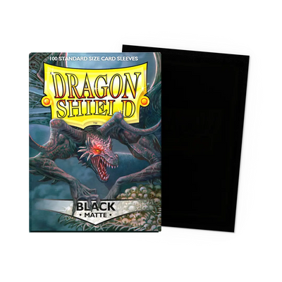 Dragon Shield - Black: Standard Size 100 Matte Sleeves (Magic, Pokémon, One Piece)
