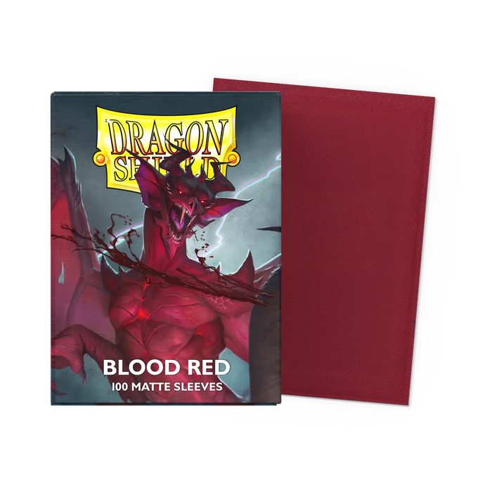Dragon Shield - Blood Red: Standard Size 100 Matte Sleeves (Magic, Pokémon, Riftbound, One Piece)