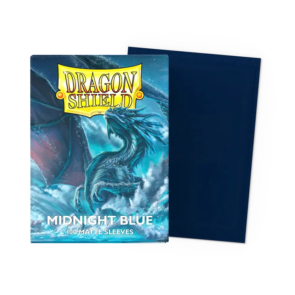 Dragon Shield - Midnight Blue: Standard Size 100 Matte Sleeves (Magic, Pokémon, Riftbound, One Piece)