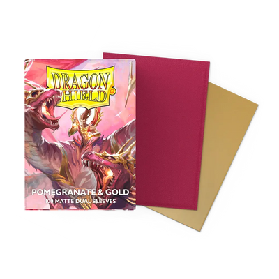 Dragon Shield - Pomegranate & Gold: Standard Size 100 Matte Dual Sleeves (Magic, Pokémon, One Piece)