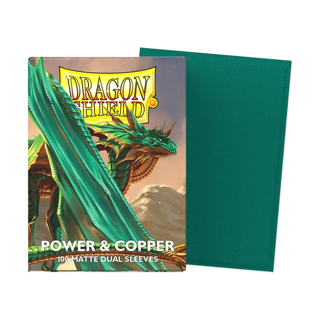 Dragon Shield - Power & Copper: Standard Size 100 Matte Dual Sleeves (Magic, Pokémon, Riftbound, One Piece)