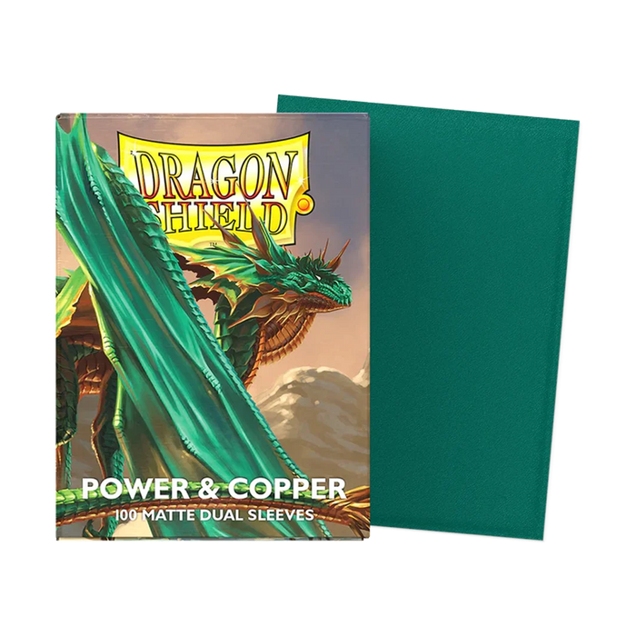 Dragon Shield - Power & Copper: Standard Size 100 Matte Dual Sleeves (Magic, Pokémon, Riftbound, One Piece)